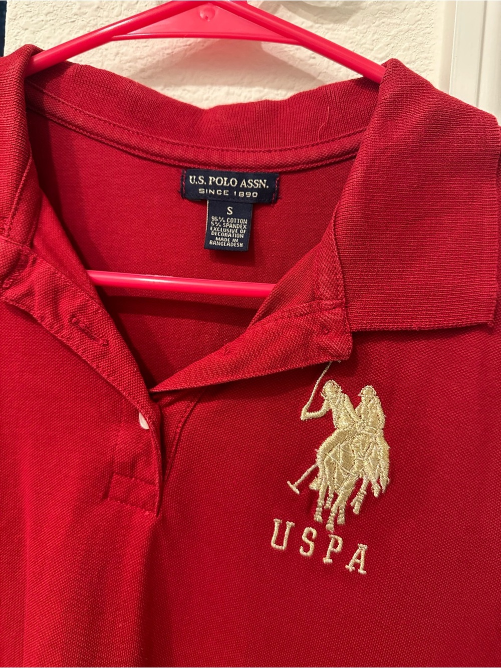 U.S. Polo Assn. Red Polo with Embroidered Logo - Picture 2 of 7